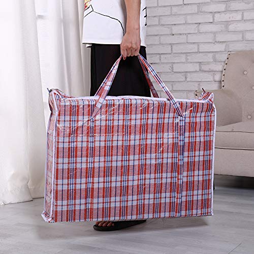 Set of 5 Laundry Bags with Zipper and Handles! Colors Vary Between Black, Blue, Red and White Checkers Convenient Size 19 "x 19" x 4" Great for Travel, Laundry, Shopping, Storage, Moving!