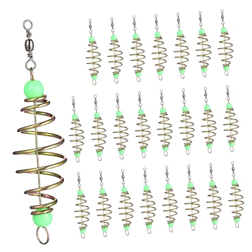ifundom 3sets 24pcs Luminous Fishing Bait Holders Durable Bait Cages for Outdoor Fishing Activities Stable Fish Feeder with Olive Shape Design for Lovers 24pcs*3