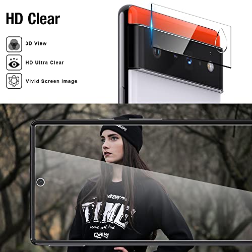 Image of TOCOL [3 Pack] Compatible for Google Pixel 6 5G 6.4'' Tempered Glass Screen Protector & Glass Camera Lens Protector, Case Friendly, Anti-Scratch [Alignment Tool] [Fingerprint Unlock]