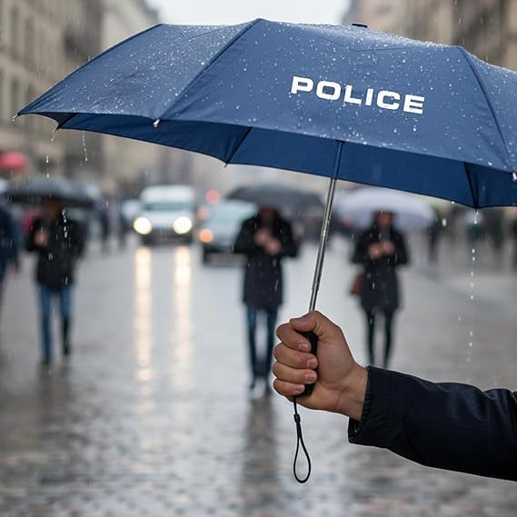 Image of Police All-Weather UV Umbrella - Auto Open | Windproof | Travel-Ready 3-Fold Design | SPF 50+ Protection | Wide Canopy, Stylish & Durable I Navy