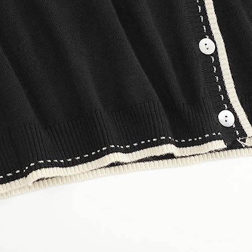 Teen Girls Short Sleeve Cropped Cardigan Summer Cute Sweaters Lightweight V-Neck Button Down Bolero Short Shrugs Tops2