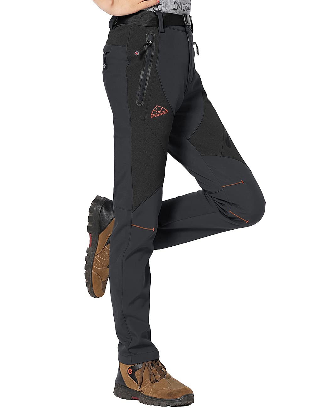 donhobo Damen Hosen Fleece Gefüttert Winterhose Winddicht Warm Verdickte Softshellhose Wasserabweisend Outdoor Wanderhose Funktionshose