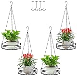 Paquete de 4 macetas colgantes de metal antioxidante para plantas de interior, soporte estético para plantas colgantes para