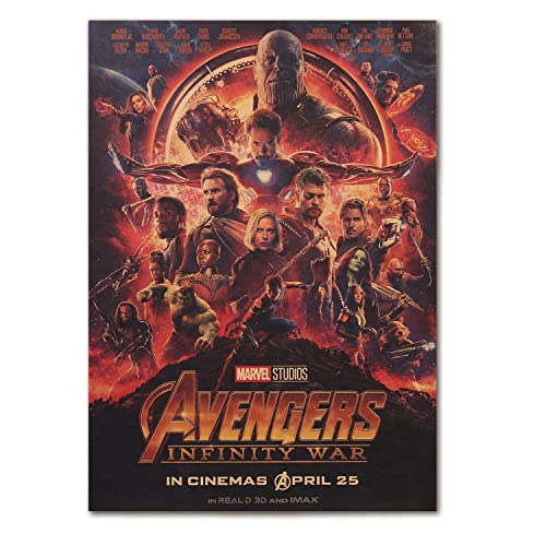Vintage Marvel Superhero Avengers Infinity War Movie Poster 20 x14 Inch Unframe Retro Marvel Posters Old Style Avengers Wall Art Kraft Paper Print
