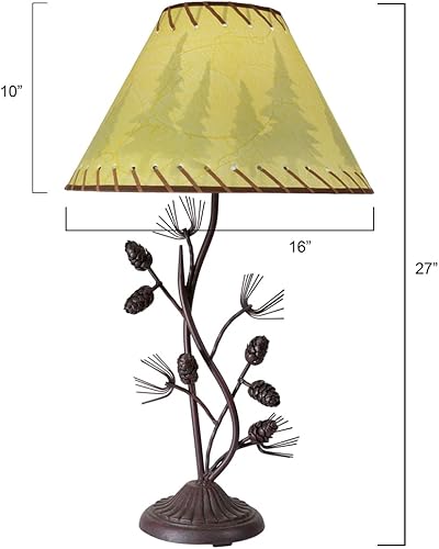 Miniatura 2 de Black Forest Décor - Lámpara de mesa con piña de metal - Lámparas para el dormitorio de la casa de granja