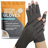 BracEasy Compression Gloves: Open-Fingertip Arthritis Gloves; Fingerless Gloves Men & Women; Open Fi