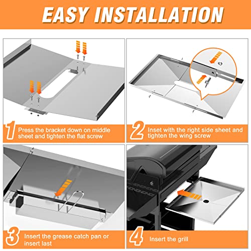 Grease Tray For Gas Grill With Catch Pan, Original Design Universal 24" - 30" Adjustable Stainless Steel Grill Grease Tray Replacement Parts For Dyna Glo, Nexgrill, Backyard, Expert, Bhg, Kenmore #TOP3
