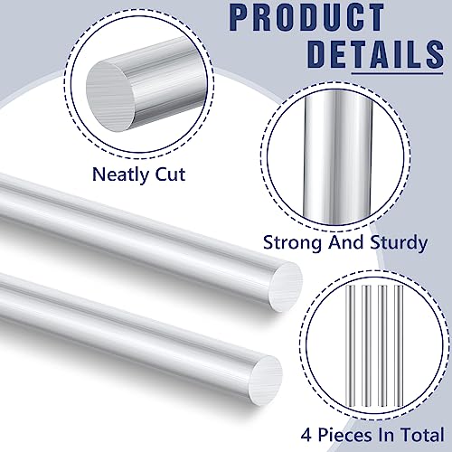 Therwen THERWEN-ALUMINUM-0990 4 Pcs Aluminum Bar 1 Diameter, 13'' Length 6061 Aluminum Round Rod Metal Bar Solid Stick thumb #2