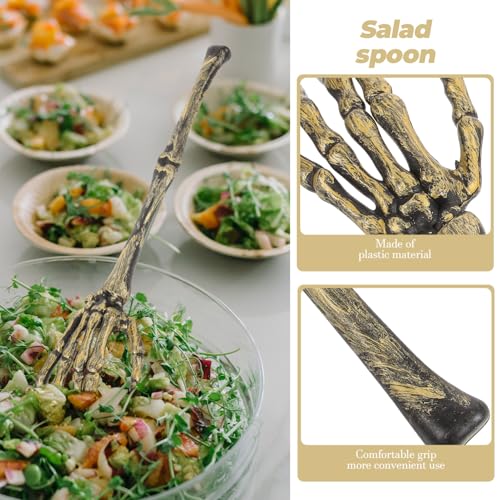 Cuillères à salade d'Halloween Veemoon de table en forme de tête de mort - 8