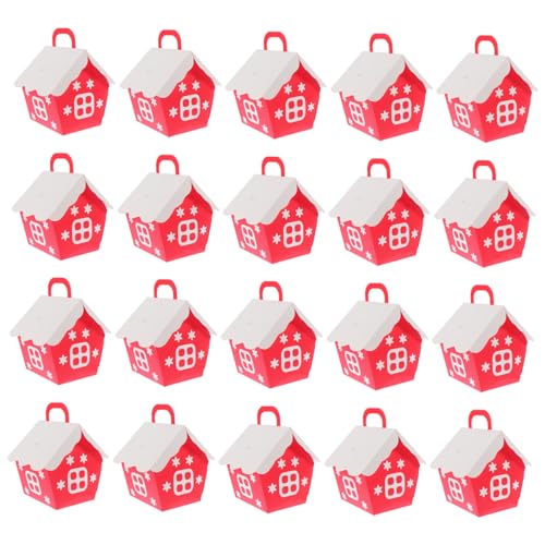 BELLIFFY 20個クリスマス ハウス型 スナックパッケージ 箱 キャンディボックス ボックス
