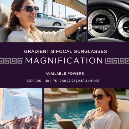 Image of proSPORT Womens Bifocal Reading Sunglasses Rectangular Fit Oversize Gradient Lens +100 to +250 Higher Cheetah Marble Colors