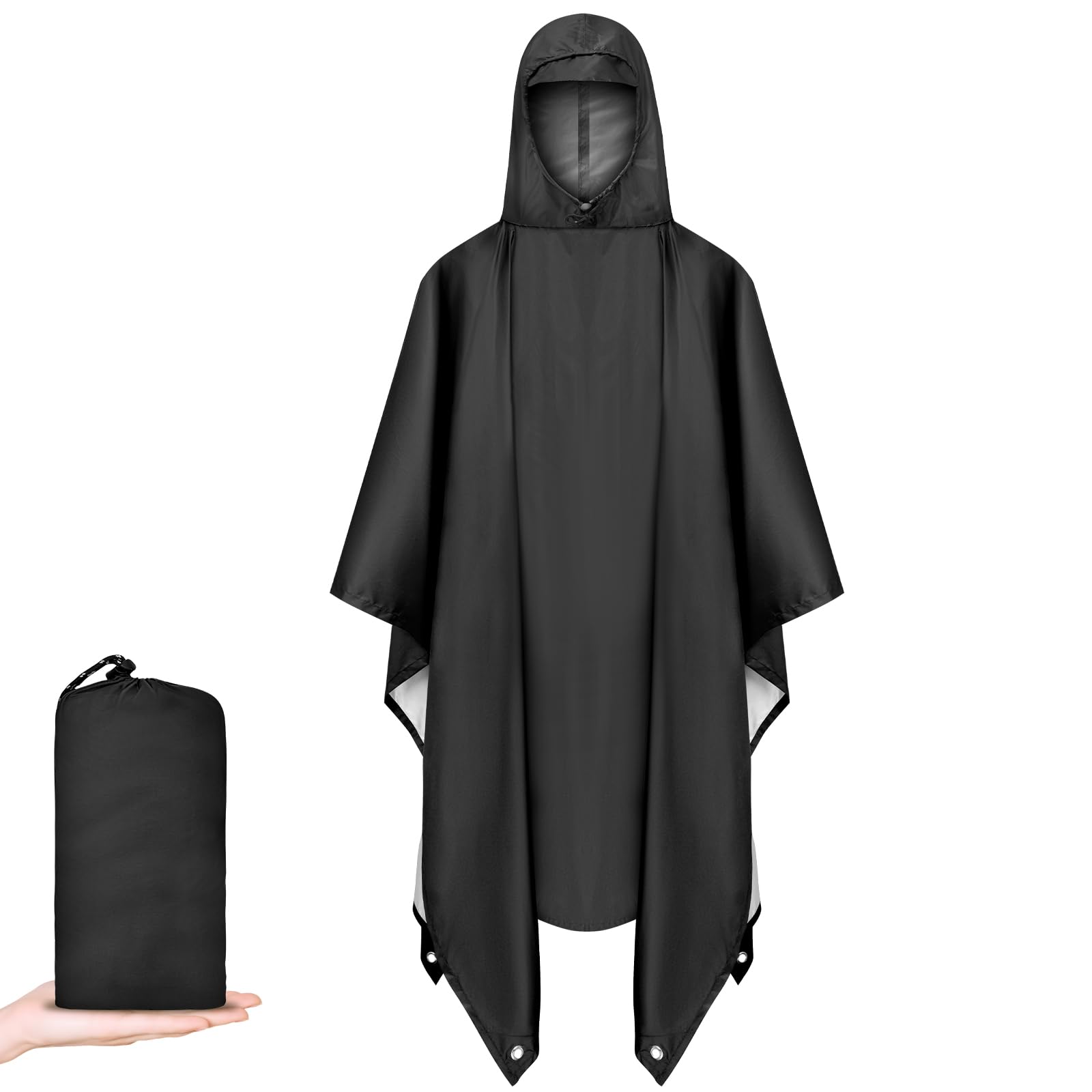 Vicloon Regenponcho, Unisex Regenjacken Regencape, Regen Poncho Jacke Mantel für Erwachsene mit Kapuze, Wasserdicht, Wiederverwendbar Regenmantel, für Wandern Radfahren Camping