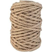 Topbuti 5mm Natural Jute Twine 100 Feet Braided Jute Rope, Crafting Twine String Thick Twine for DIY Artwork, Christmas Twine, Gift Wrapping, Gardening Applications