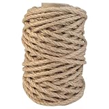 Topbuti 5mm Natural Jute Twine 100 Feet Braided Jute Rope, Crafting Twine String Thick Twine for DIY