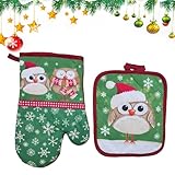 topflappen eule anleitung Diese weihnachtlichen Backhandschuhe bestehen aus einem kuscheligen Baumwollfutter und Polyester, sind gut verarbeitet und super hitzebeständig und bieten einen guten Halt beim Greifen schwerer Bleche, Töpfe und Pfannen sowie Besteck.