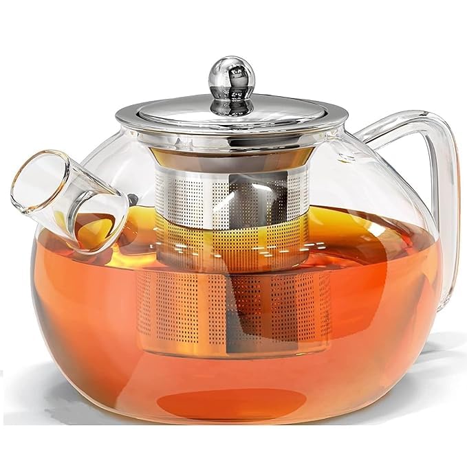 PrimeWorld 1000ml Glass Teapot with Infuser