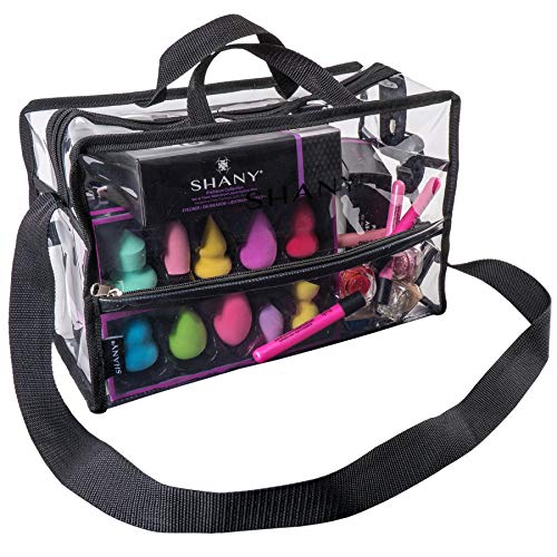 SHANY Clear PVC Water-Resistant Travel Tote Bag - Large See-Thru Bag with Adjustable Shoulder Straps and Zippered Pockets