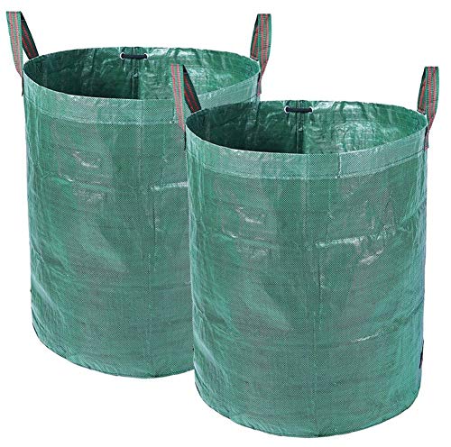 ZGYQGOO Large 280L Garden Waste Bag,Strong Reusable Gardening Waste Bags (H76 Cm, D67 Cm),2PCS