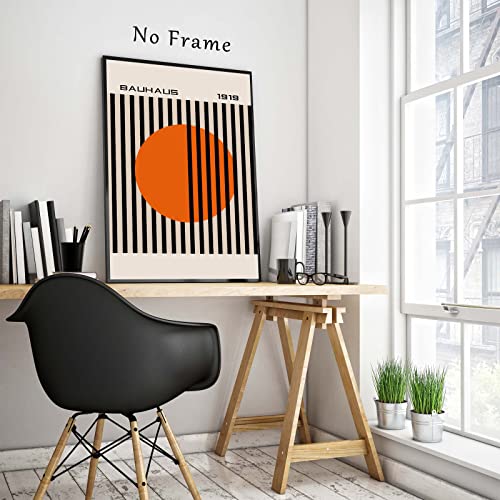 Bauhaus Wall Art Orange Boho Canvas Wall Art Orange Mid Century Modern Art Minimalist Geometric Wall Decor Neutral Boho Artwork Orange Geometric Wall Art Abstract Boho Wall Art Print 16X24In Frameless #TOP3