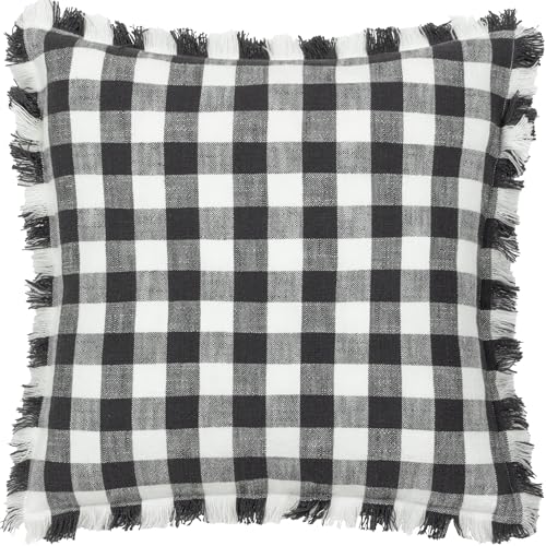 Coussin Garni Barton Check en Coton à Franges Yard - 2