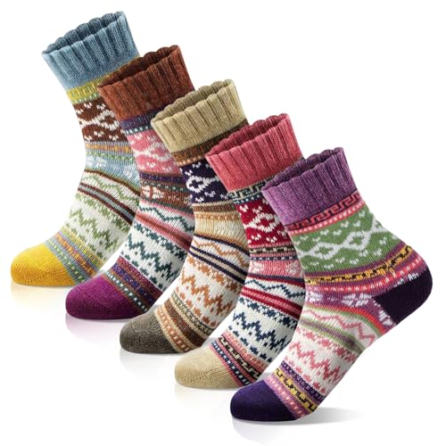 morecoo Socks for Women - Christmas Gifts for Women - Stocking Stuffers - Thick Wool Soft Warm Cozy Crew Womens Socks
