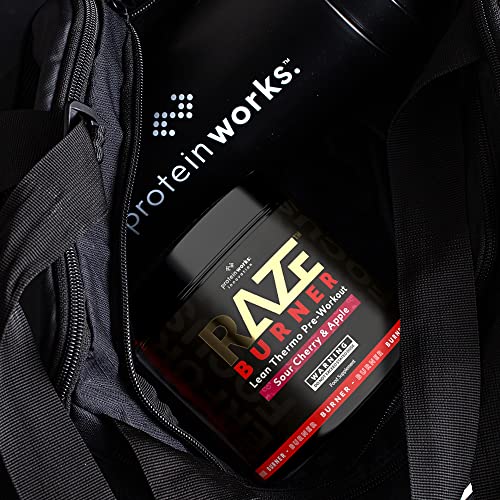 Protein Works | Raze Burner Pre Workout Powder | Thermogenic | Caffeine, Carnitine & Tyrosine | Sour Cherry & Apple | 30 Servings - Image 5