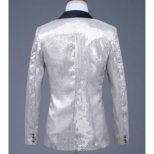 Mens Sequin Blazer Casual 70s Disco Party Sport Coat Regular Fit Blazer3