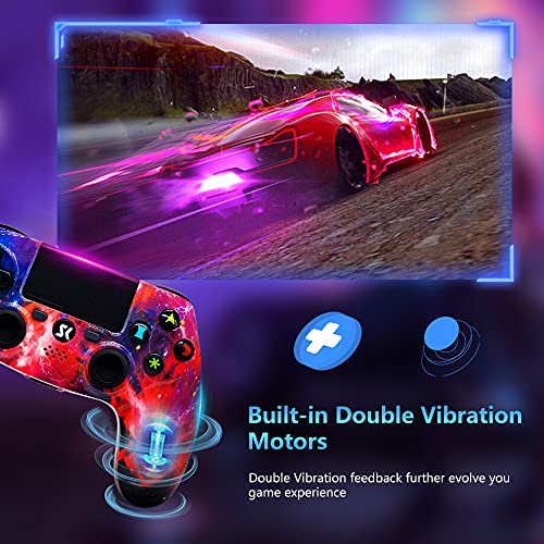 ISHAKO Wireless Controller Compatible with PS4 / Pro/Slim/PC with High Performance Double Shock and Touch Pad - Galaxy - Thumbnail 3