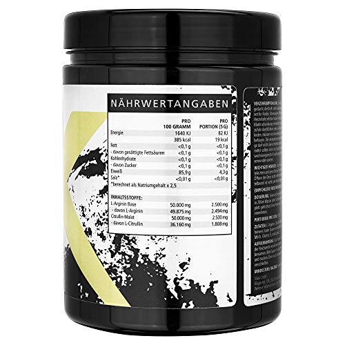 L-Arginin und L-Citrullin Pulver von Crossvital, 500g