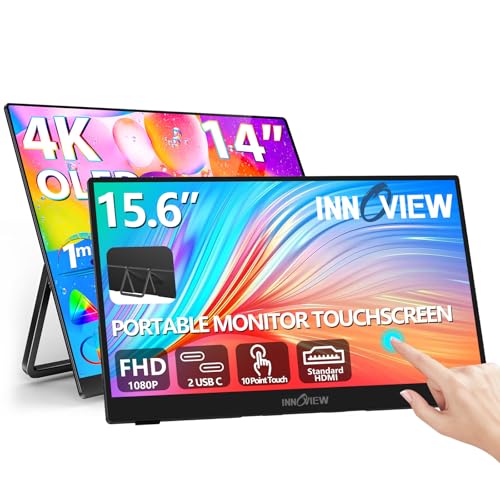Image of InnoView 15.6 Inch 1080P Touchscreen Portable Monitor and 14 Inch 4K OLED Travel Monitor
