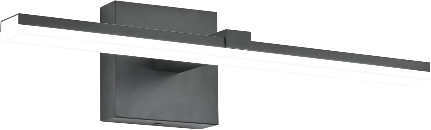 ZUZITO 18in Black Bathroom Vanity Lights Modern LED Bathroom Light Fixtures Dimmable Vanity Light Acrylic Bath Wall Mount Lighting Fixture Over Mirror