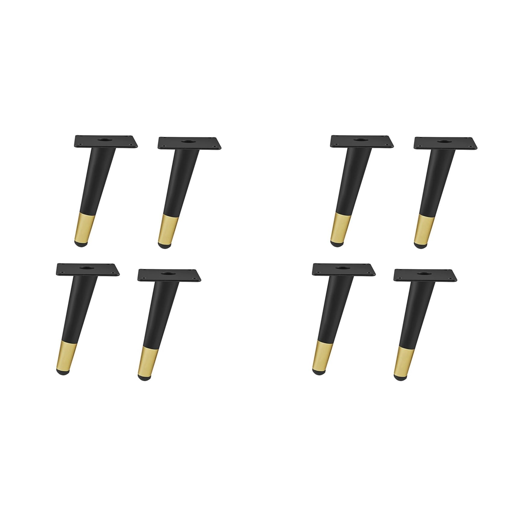 Jnchdghwa Black&Gold 8Pcs Legs For Metal Furniture Black And Gold Sofa Bed Iron Table Foot And Desk Chair Dresser Cabinet Replacement Feet