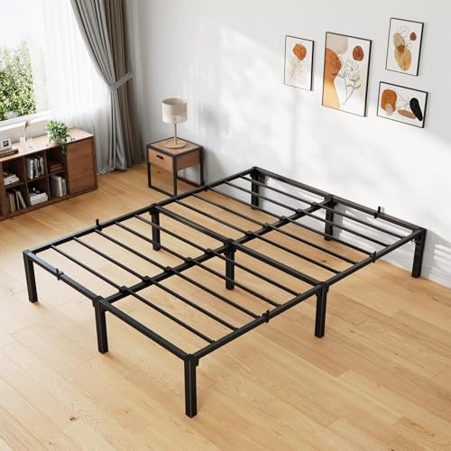 Image of GarveeLife 16 in Queen Heavy Duty Metal Bed Frame with Under-Bed Storage, Noise-Free Mattress Foundation, No Box Spring Needed, Easy Assembly, Strong Weight Capacity