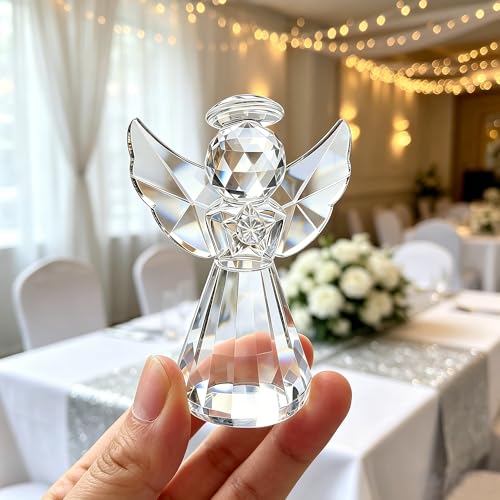 Figura de Ángel de Cristal TANDEMIA artesanal decorativa miniatura 5
