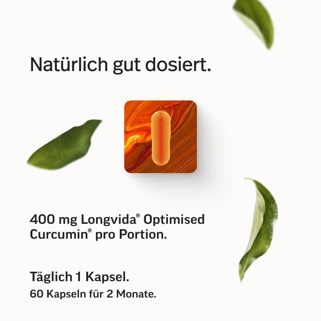 edubily® Kurkuma Kapseln - Curcurmin aus dem Markenrohstoff Longvida Optimized Curcumin® - in schützender Phospholipid-Hülle - Laborgeprüft - Vegan (400 mg Curcumin, 60 Kapseln)