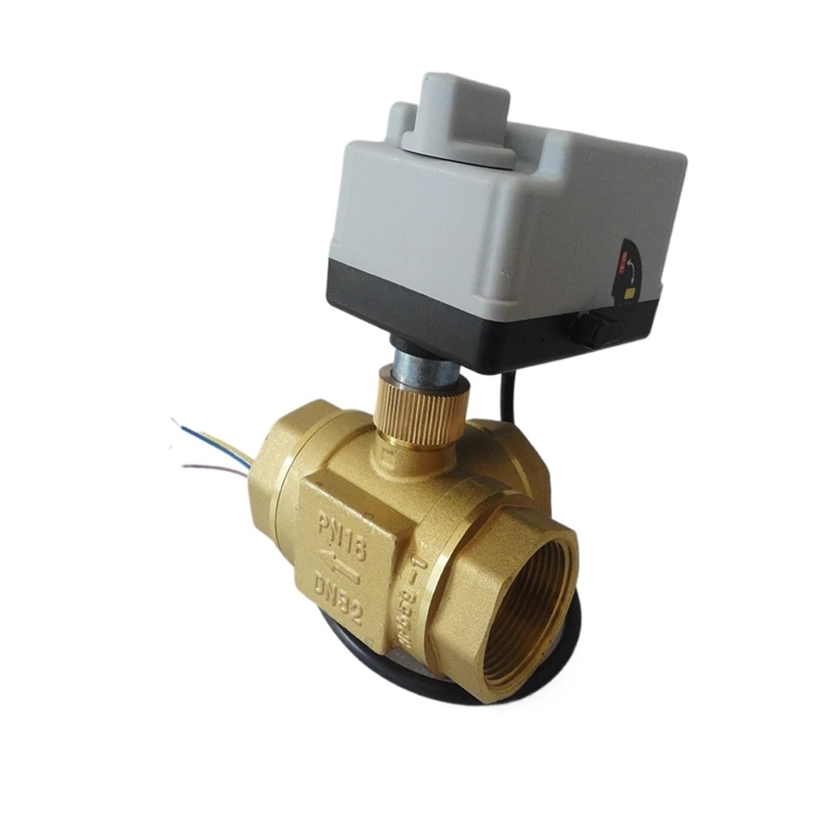 Flglqutsv Dn15 3 Way T-Type And 2 Way Motorized Ball Valve Ac220v Dc12v/24V 3-Wire 2-Control Electric Actuators With Manual Switch(,2 Way)