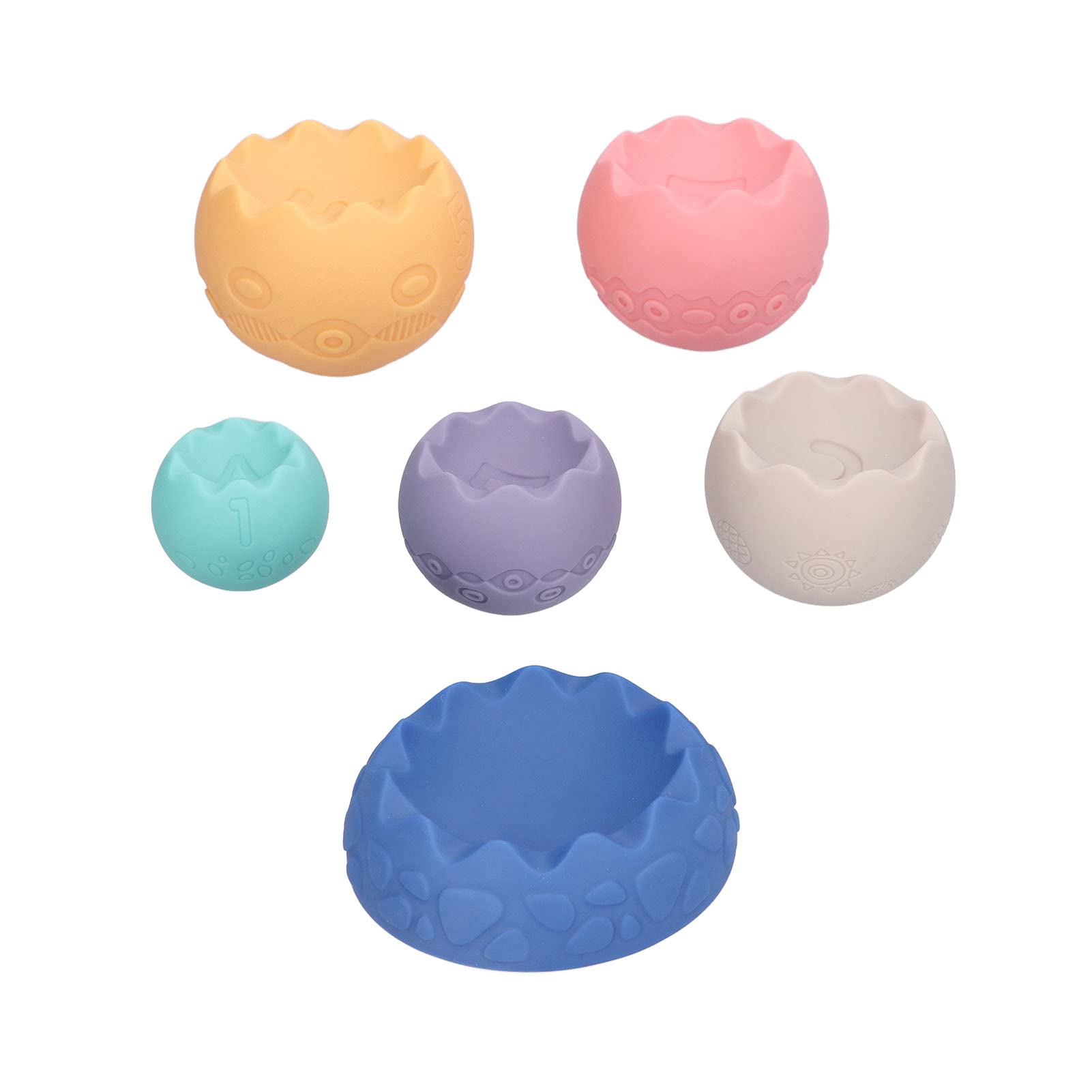 LIYJTKMini Tudou Stacking Nesting Circle Toy, Soft Building Blocks Stacker Squeeze Game with Early Educational Learning Ringtower Ball Toy Portable Baby Sensory