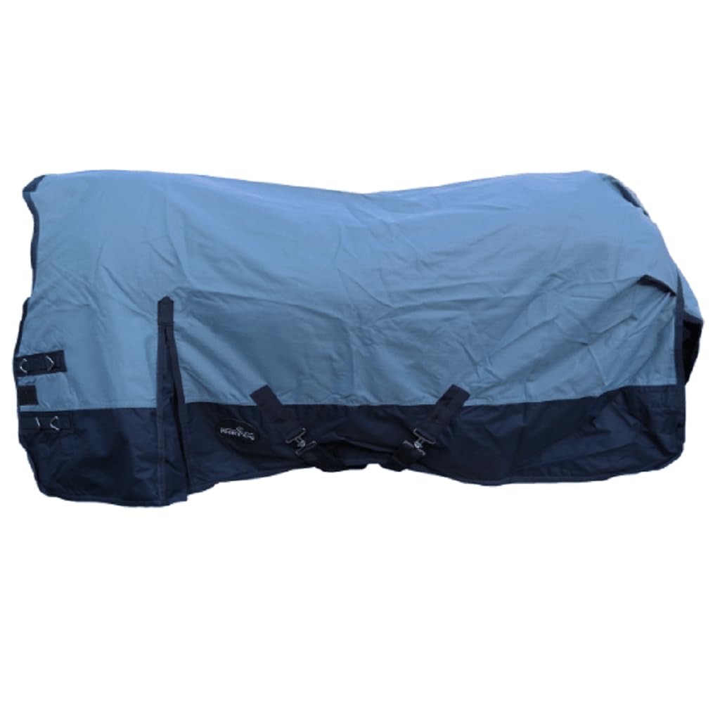 BRAMA WEST Manta para exteriores para caballos Riders King con cuello alto y forro polar, 600D, impermeable, color azul, talla 115