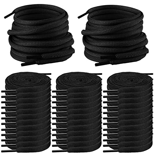Xinnun 40 Pairs Oval Shoes Laces Bulk 1/4 Half Round Shoe Laces for Sneakers Black White Gray...