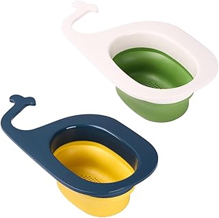 Kitchen Sink Drain Basket Whale Drain Rack Multipurpose Whale Drain Basket for Kitchen Sink StrainerEasy Clean Quick Drainage Foldable Leftover Food Sink Filter Basket for Kitchen fits Almost Sinks