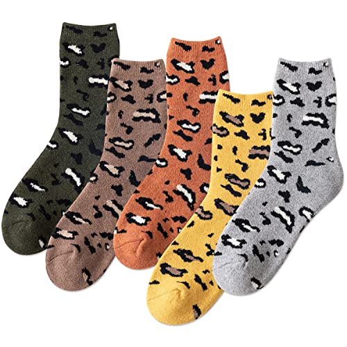 Image of IIG 3-5 Pairs Womens Super Thick Warm Winter Crew Socks Cute Fashion Knit Cozy Socks Gifts for Women