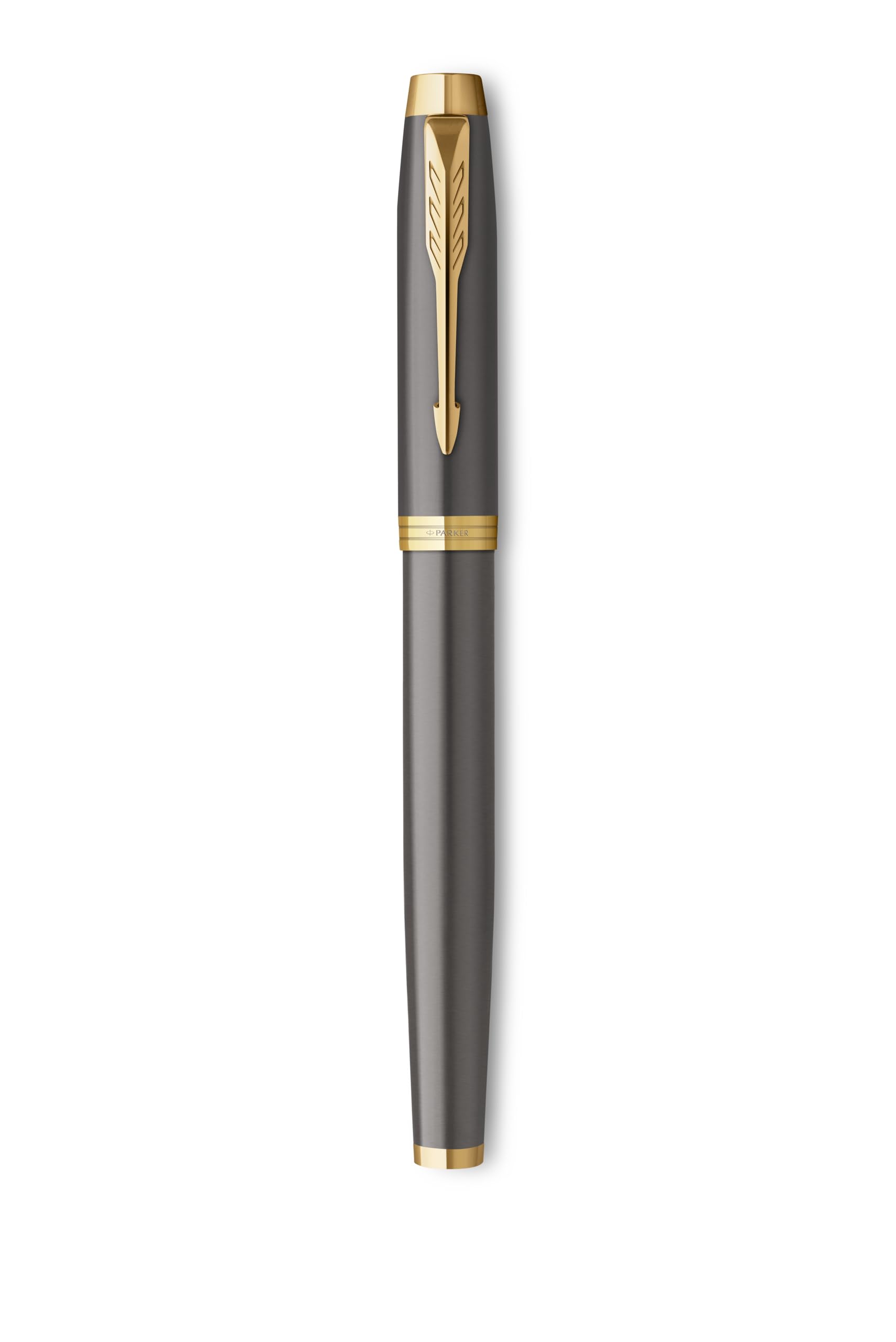 PARKER IM Core Pluma estilográfica y bolígrafo con grabado | Bolígrafo premium | Caja de regalo | mina negra | Regalo personalizado | Nombres | Grabado | Aniversario | Cumpleaños (Grey G.T.)