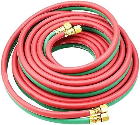 Twin Dual Line Oxy Acetylene Welding Torch Hose 25FT 1/4" 300PSI Brass Fitting,NEW