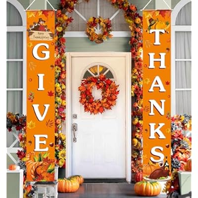 Thanksgiving Decorations GIVE THANKS Banner Por...