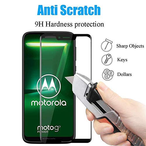 Image of Screen Protector for Motorola Moto G7 Power / G7 Pro (Black) Tempered Glass Edge-to-Edge 6D Screen Guard With Installation Kit
