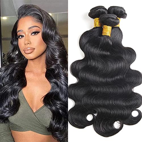 Tissage bresilien en lot cheveux humain Ondulé (12 14 16 pouces) meches bresilienne Body wave Tissage cheveux naturels brésilien Ondulé Cheveux humain naturelles