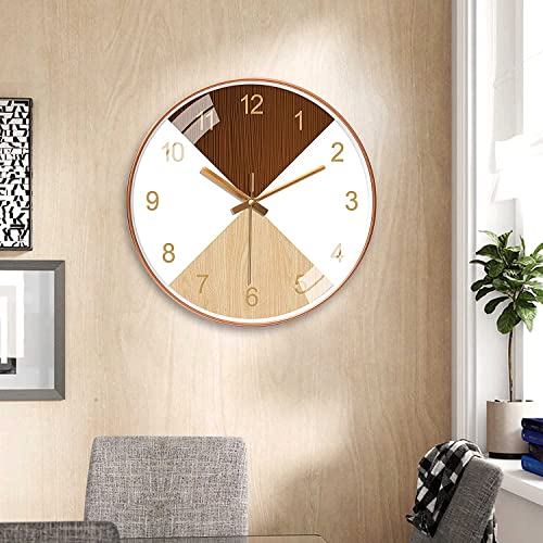 Image of GRACIOUS MART 12-Inch Analog-Digital Wall Clock-Easy to Read - Silent Non-Ticking Decorative Wall Clock for Office, Kitchen, Living Room. (Wooden Brown Clock)