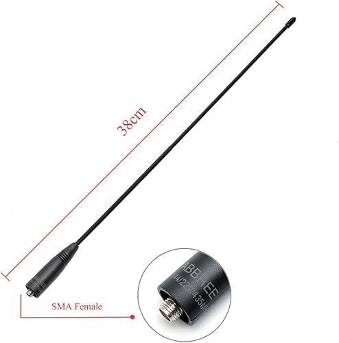 Miniatura 5 de Paquete de 2 radios AR-771 de triple banda 2M-1.25M-70CM (144-222-435Mhz) Antena de látigo de 15.1 pulgadas SMA-Female para Baofeng UV-9S, BF-R3,