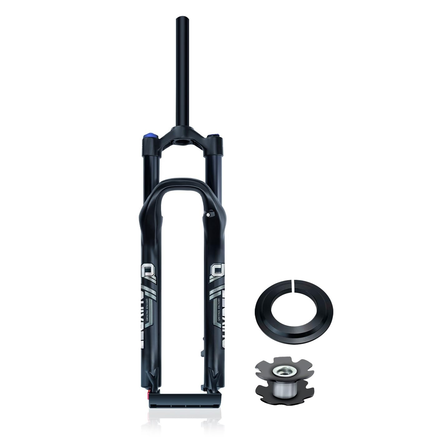 LHHL Mountain Bike Fork 26 27.5 29 MTB Air Suspension Fork Rebound Adjust Travel 140mm QR 9x100mm Disc Brake Front Fork XC/AM Ultralight,Manual/Remote Lockout,Straight/Tapered(Black Straight HL,26'')