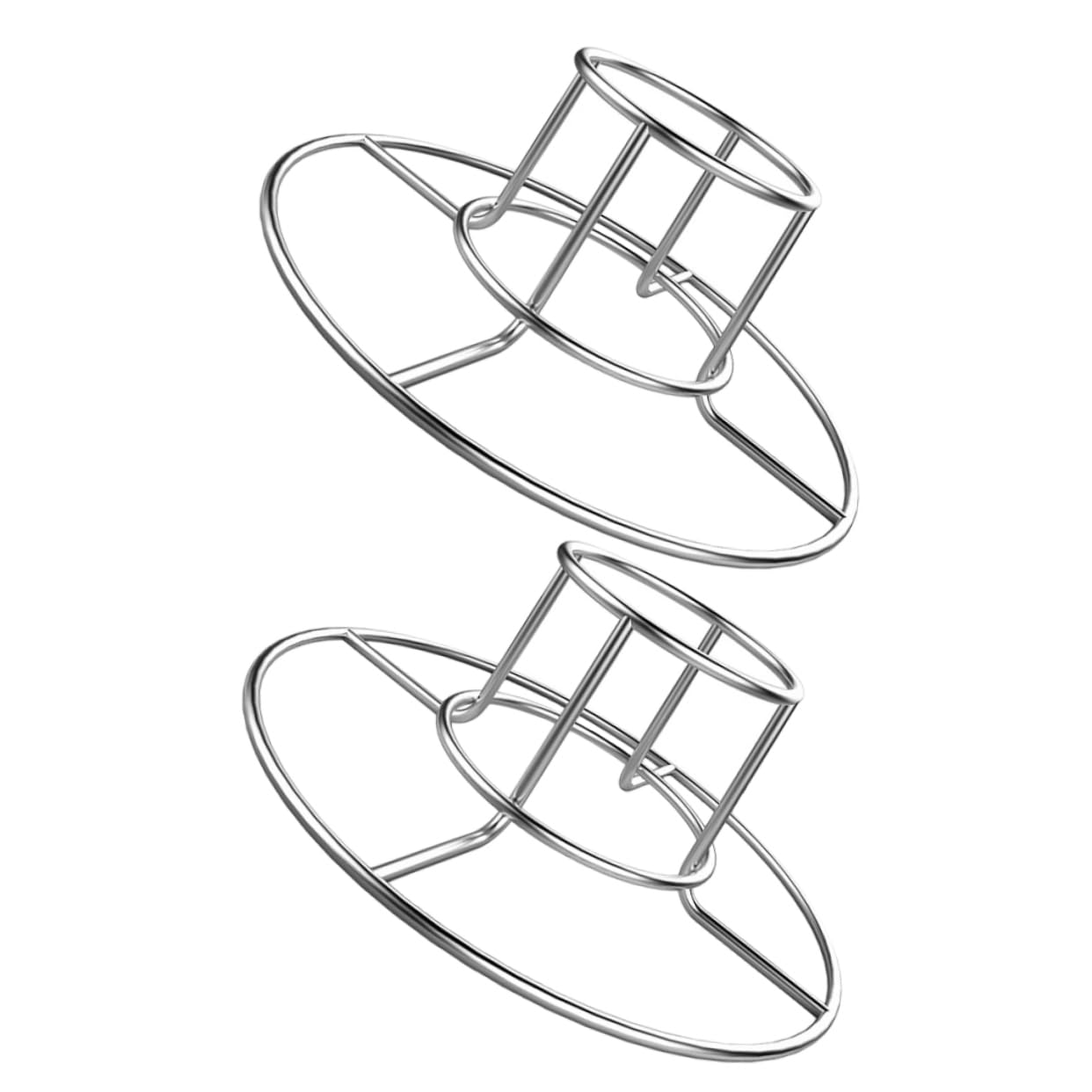 Abaodam 2 Set Portabirra Cremagliera Griglia per Cosce di Pollo per Griglia Portatile alla Griglia Porlo di Pollo per Barbecue Porta di Pollo in Acciaio Inossidabile Argento 2 Pezzi*2
